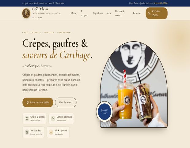 Aperçu du site de démonstration — Café Delyssa